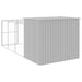 Dog House With Run Light Grey 214x457x181 Cm Galvanised