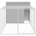 Dog House With Run Light Grey 214x457x181 Cm Galvanised