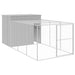 Dog House With Run Light Grey 214x457x181 Cm Galvanised