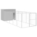 Dog House With Run Light Grey 214x661x181 Cm Galvanised