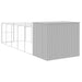 Dog House With Run Light Grey 214x661x181 Cm Galvanised