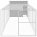 Dog House With Run Light Grey 214x865x181 Cm Galvanised