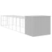 Dog House With Run Light Grey 214x865x181 Cm Galvanised