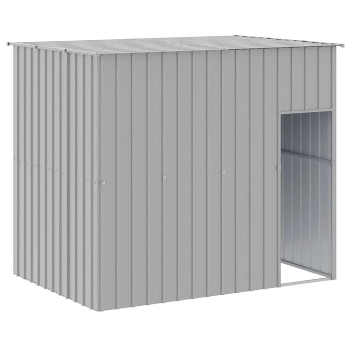 Dog House With Run Light Grey 214x865x181 Cm Galvanised