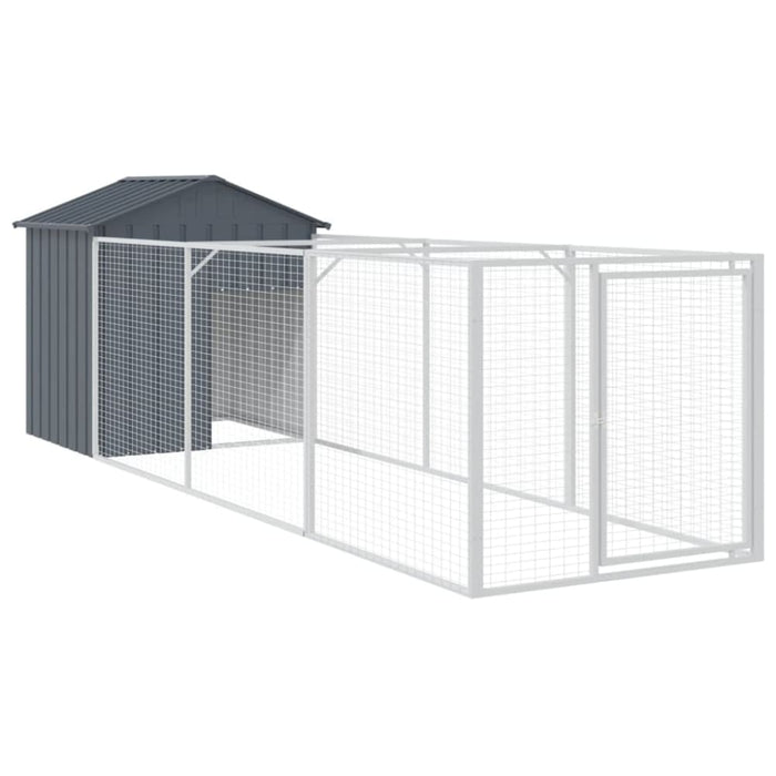 Dog House With Roof Anthracite 117x405x123 Cm Galvanised