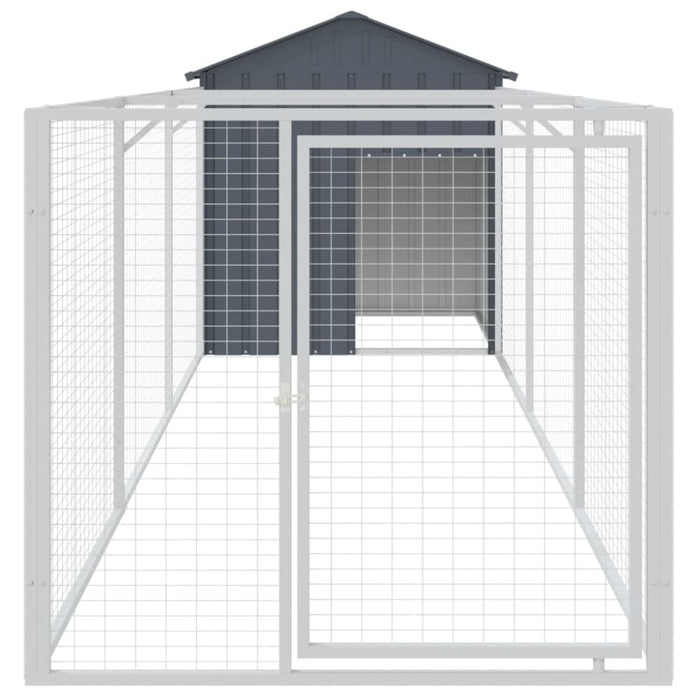 Dog House With Roof Anthracite 117x405x123 Cm Galvanised