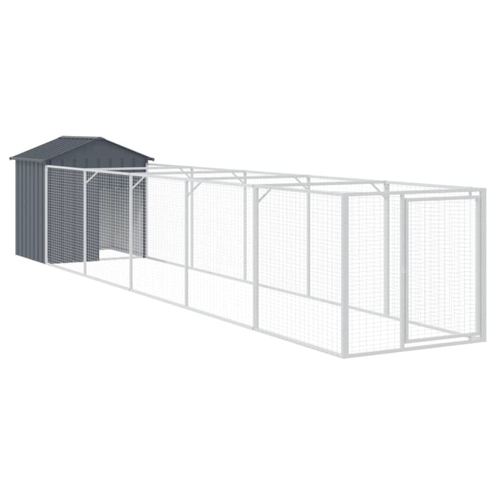 Dog House With Roof Anthracite 117x609x123 Cm Galvanised