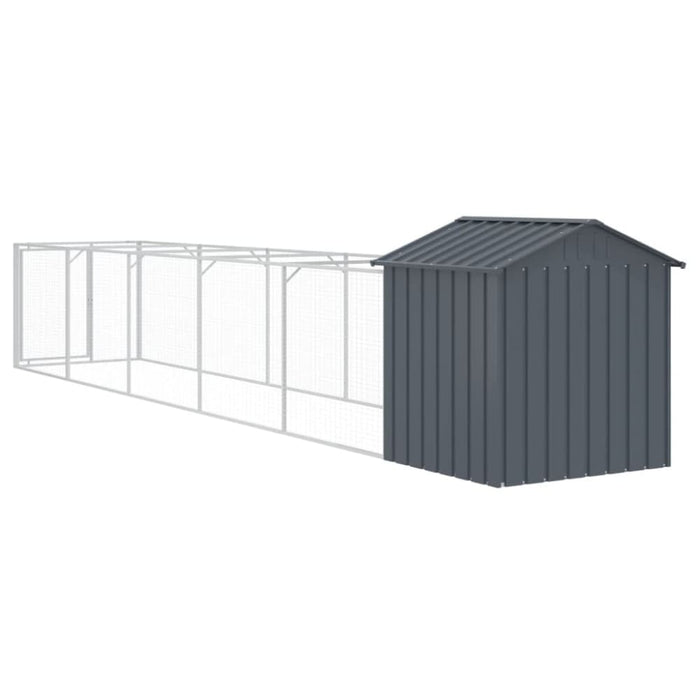 Dog House With Roof Anthracite 117x609x123 Cm Galvanised