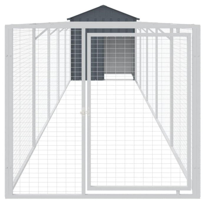 Dog House With Roof Anthracite 117x609x123 Cm Galvanised