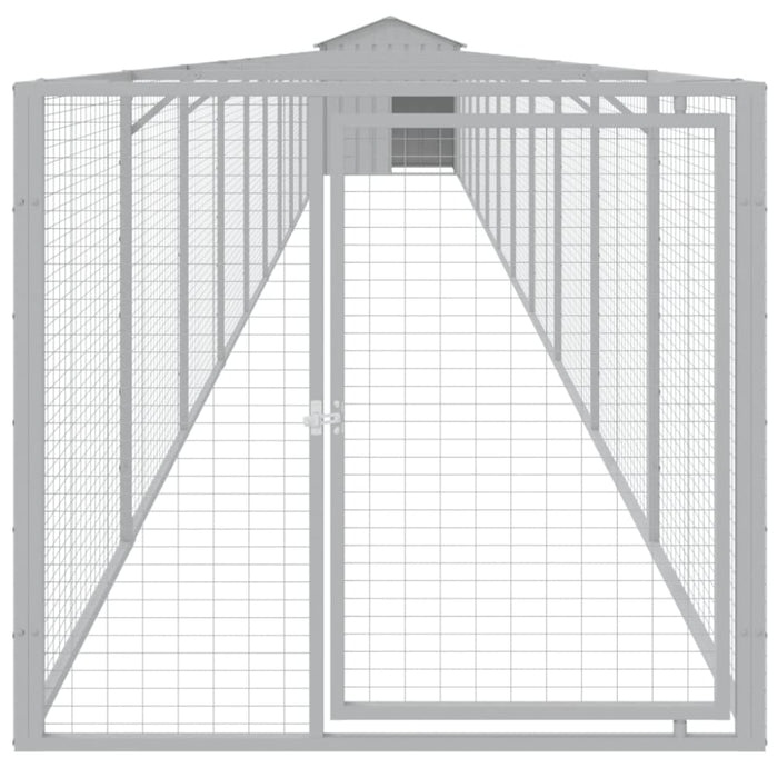 Dog House With Roof Light Grey 117x1221x123 Cm Galvanised