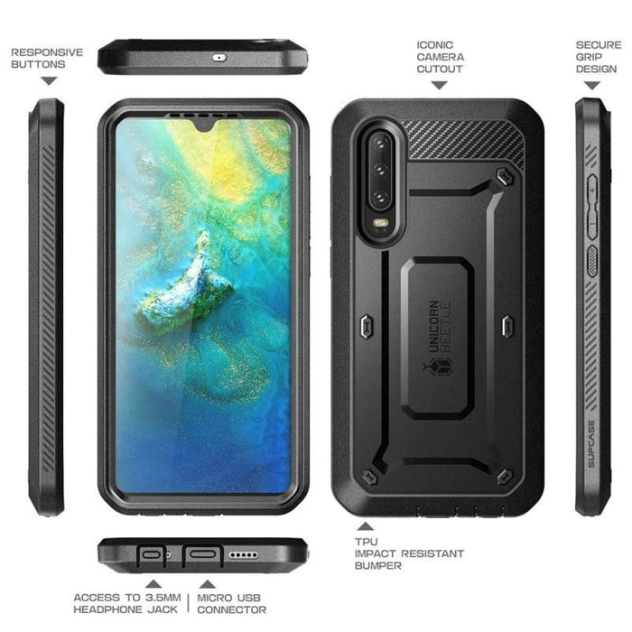 For Huawei P30 Rugged Cover With Built-in Screen & Holster