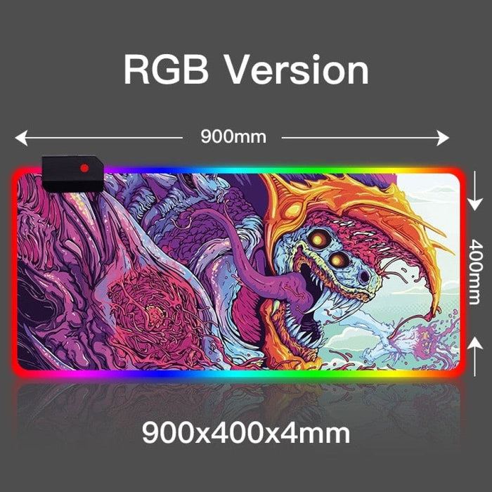 Hyper Beast Non-slip Rubber Rgb Gaming Mouse Pad For Pc