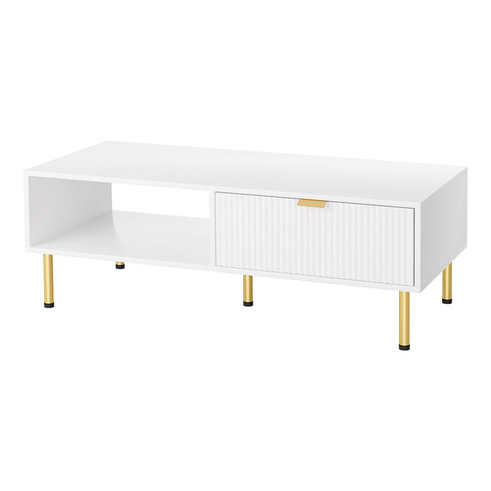 110Cm Coffee Table - White Gold