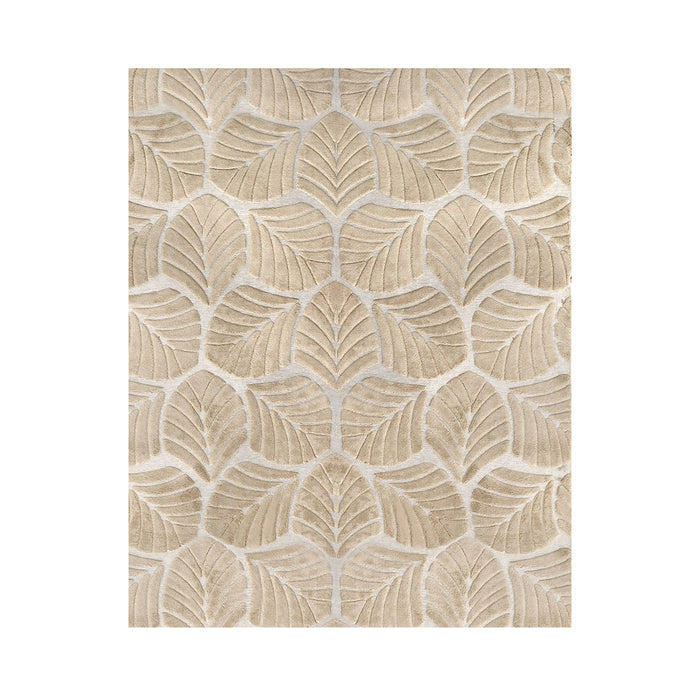 Goslash Picks Floor Rug Soft Embossed Carpet Non Slip Plush Shaggy Rugs Leaf Pattern