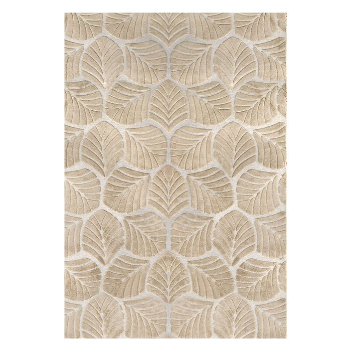 Goslash Picks Floor Rug Soft Embossed Carpet Non Slip Plush Shaggy Rugs Leaf Pattern