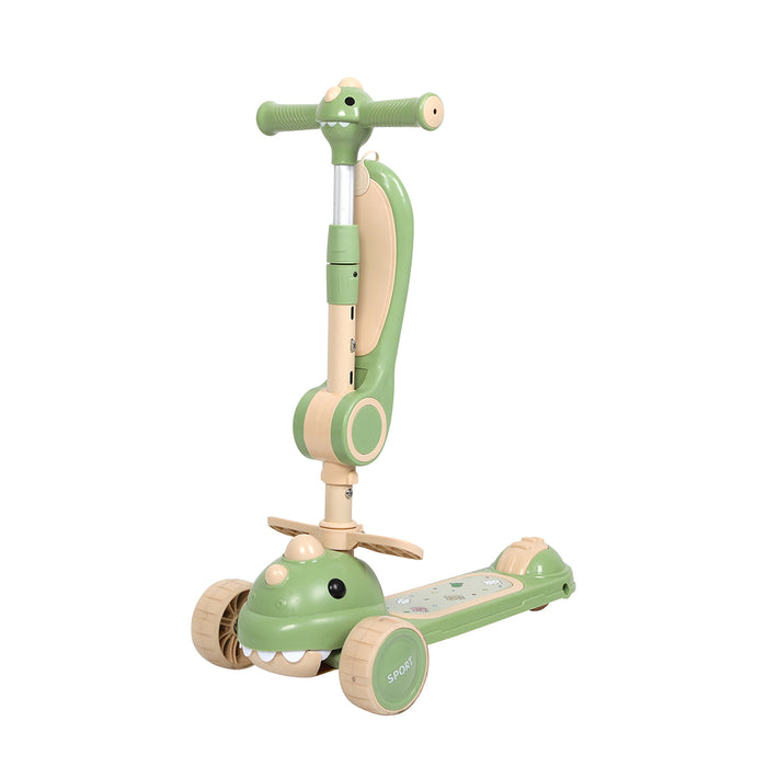 Goslash Picks Foldable Kids Scooter Flip-Able Seat Green