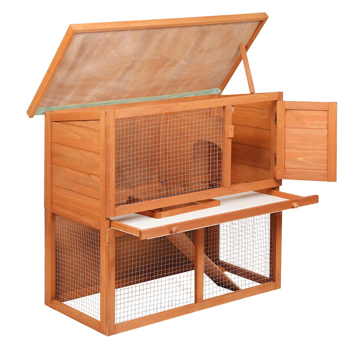 Goslash Picks Rabbit Hutch - Brown 90Cm X 45Cm X 80Cm