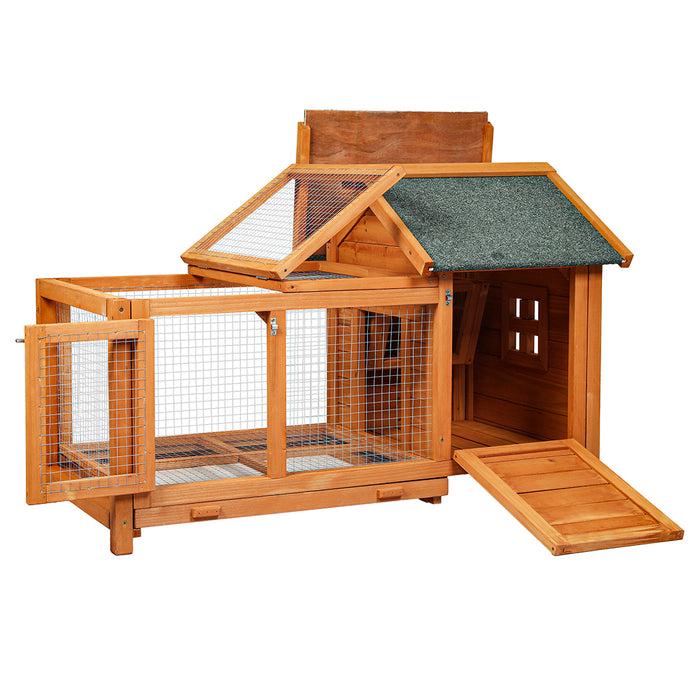 Goslash Picks Rabbit Hutch - Brown 103.5Cm X 58Cm X 70Cm