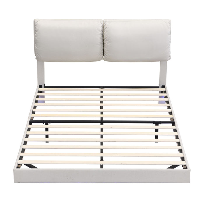 Queen Floating Bed Frame - White