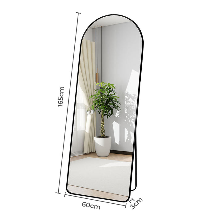 165Cm Arched Full Length Mirror - Black