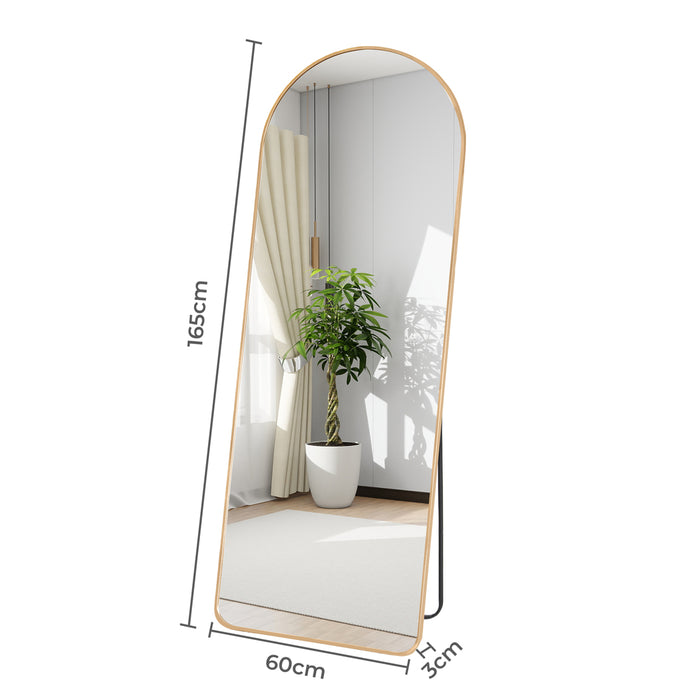 165Cm Arched Full Length Mirror - Gold