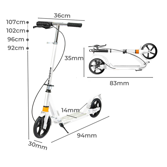 Goslash Picks Adult Commuter Foldable Scooter White