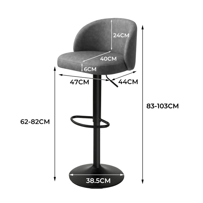 Goslash Picks Rolling Bar Stool - Grey 47Cm X 40Cm X 62Cm