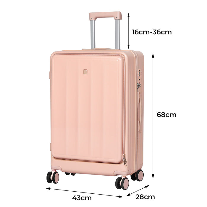 Goslash Picks 26" Luggage Trolley Travel Hard Pink