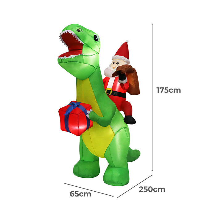 Goslash Picks Christmas Inflatables Outdoor Santa Claus Riding Dinosaur Lights Décor