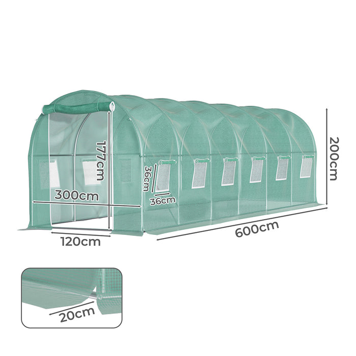 Greenhouse Walk-In Green House Shed 6M