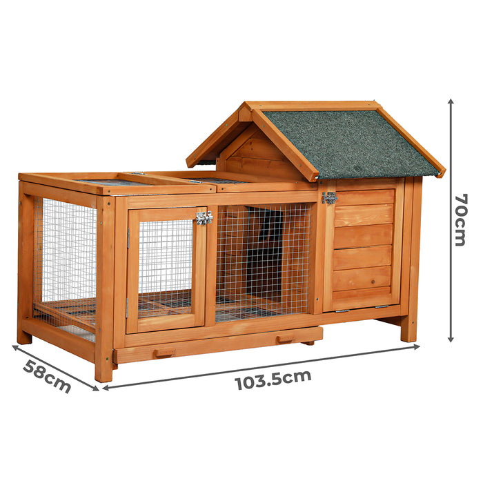 Goslash Picks Rabbit Hutch - Brown 103.5Cm X 58Cm X 70Cm