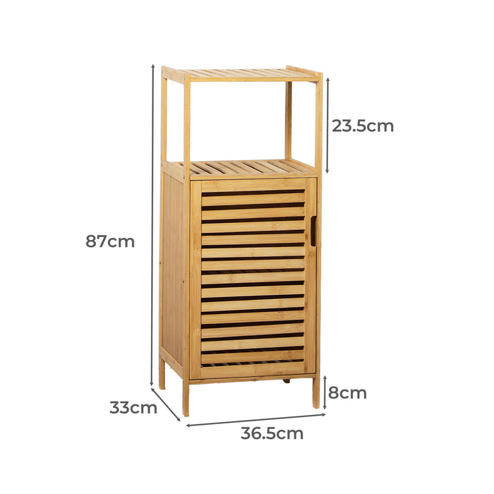 Goslash Picks Bathroom Bamboo Storage Cabinet Natural