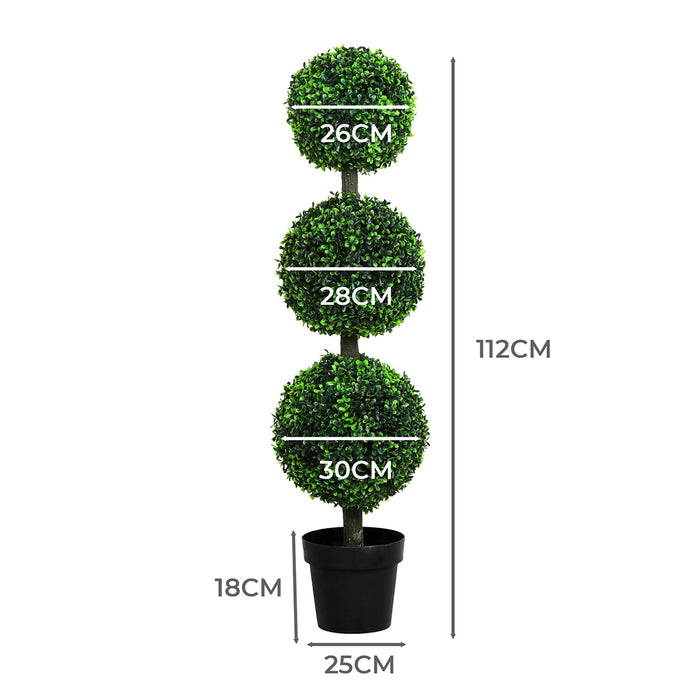 Artificial Triple Ball Boxwood Trees