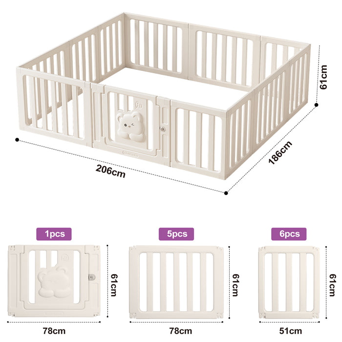 Goslash Picks Kids Playpen - White 186Cm X 206Cm X 61Cm