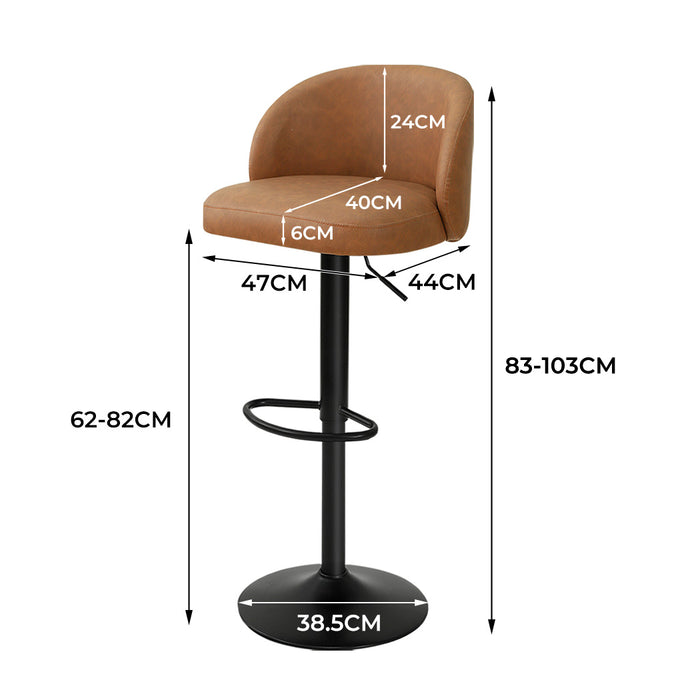 Goslash Picks Rolling Bar Stool - Brown