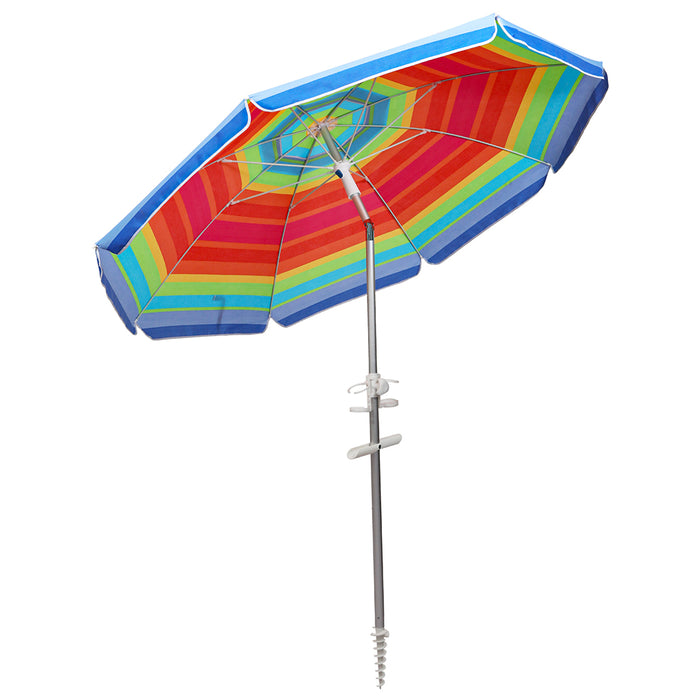 2M Outdoor Beach Umbrellas Sand Colorful