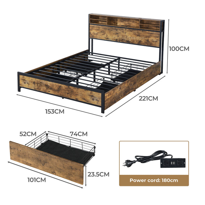 Bed Frame Queen - Brown