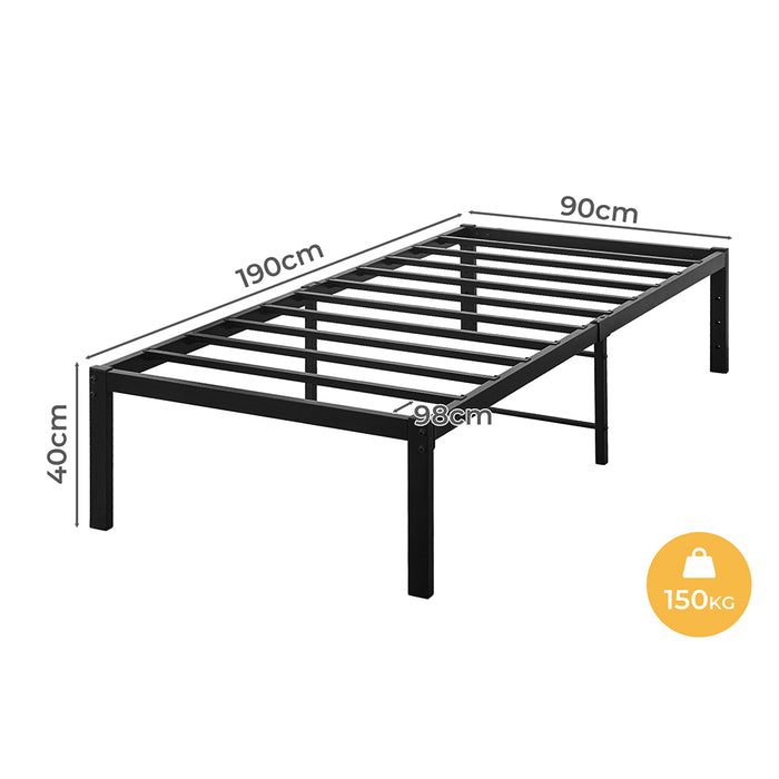 Goslash Picks Single Size Metal Bed Frame Heavy Duty Storage Space