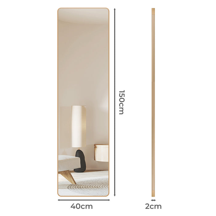 Wall Mounted Full Length Mirror - Gold