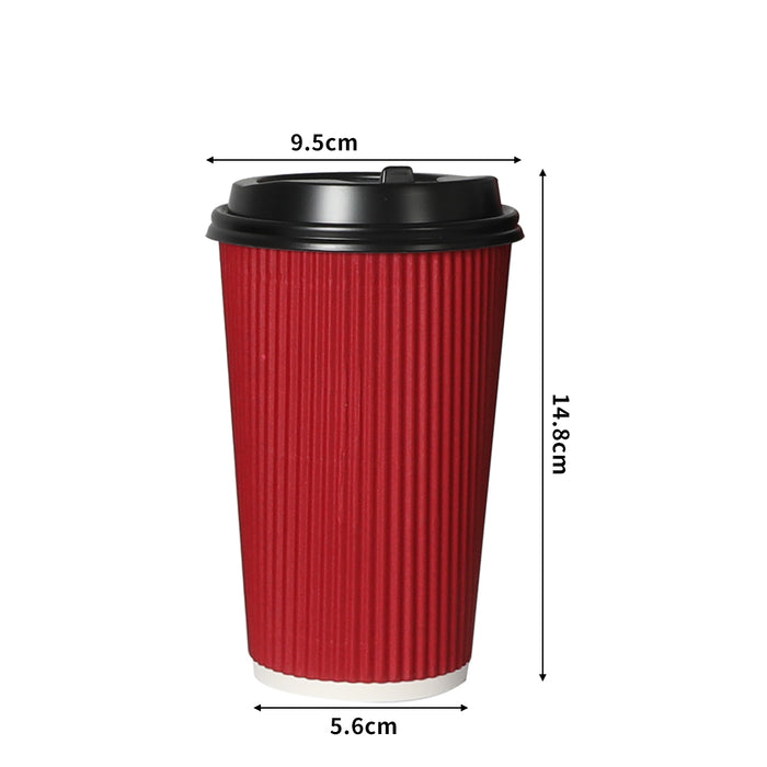 1000 Pcs 16Oz Disposable Takeaway Coffee Red