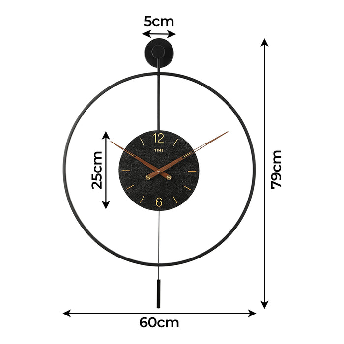 Goslash Picks Round Wall Clock 60Cm Large Modern Home Decoration