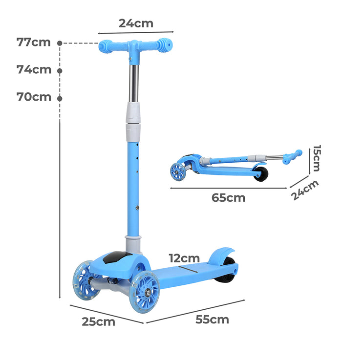 Goslash Picks Foldable Kids Scooter Led Music Blue