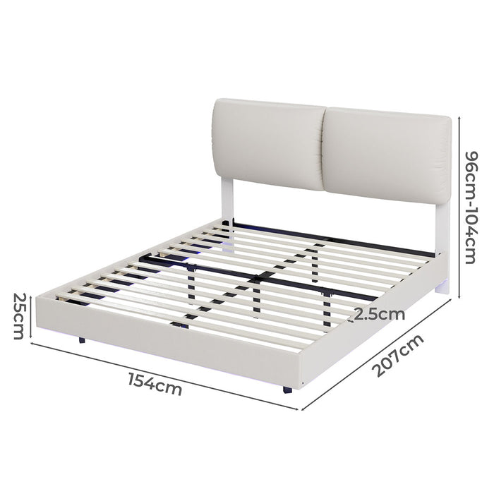 Queen Floating Bed Frame - White