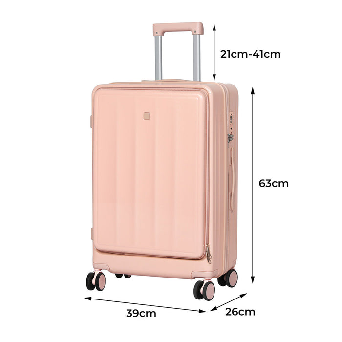 Goslash Picks 24" Luggage Trolley Travel Hard Pink