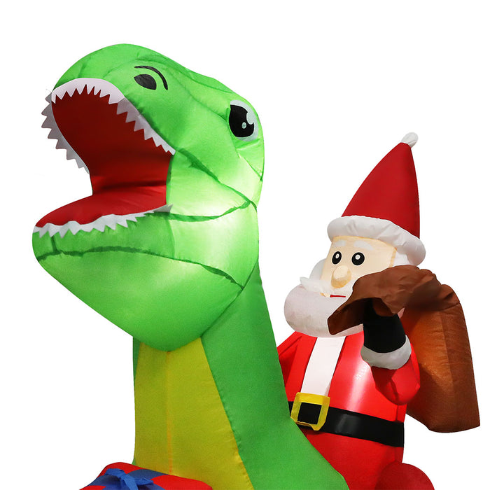 Goslash Picks Christmas Inflatables Outdoor Santa Claus Riding Dinosaur Lights Décor