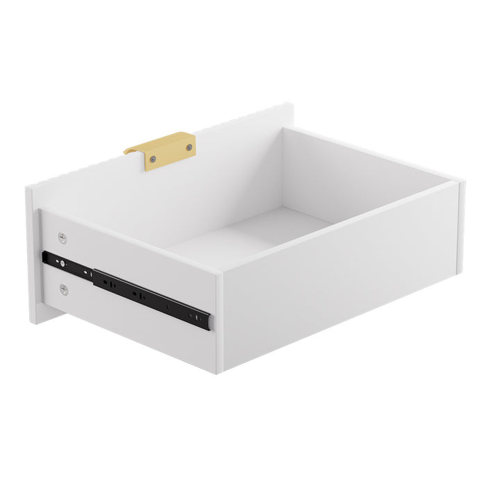 Goslash Picks Bedside Table With 2 Drawers White Metal Legs