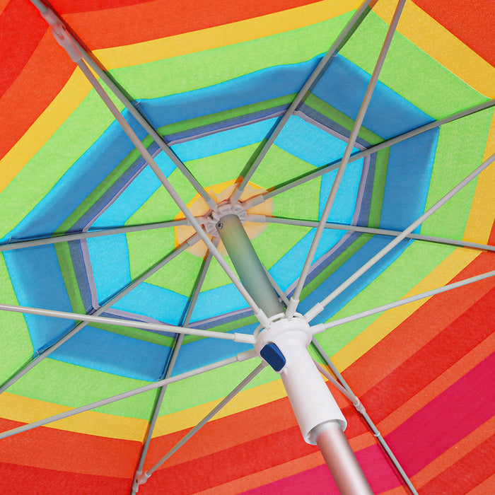 2M Outdoor Beach Umbrellas Sand Colorful