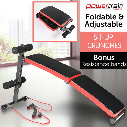 Inclined Sit Up Bench With Resistance Bands