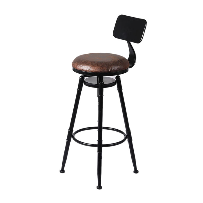 4x Industrial Bar Stools Kitchen Stool Pu Leather Barstools