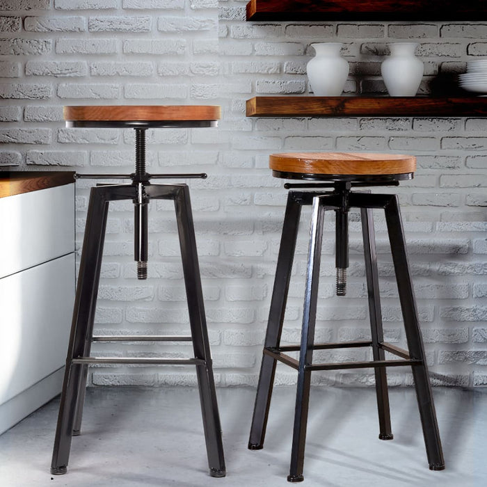 Industrial Bar Stools Kitchen Stool Wooden Barstools Swivel